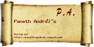 Paneth András névjegykártya